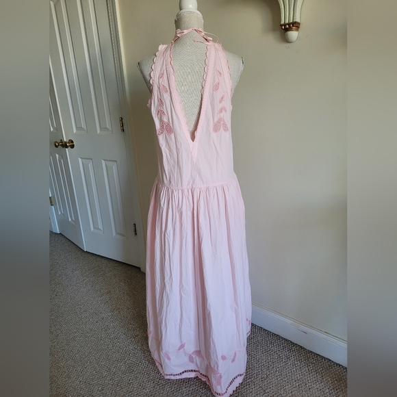 Anthropologie Stella Nova Embroidered Anglaise Maxi Cotton Dress - Picture 7 of 11